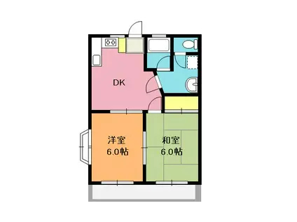 メゾンヤグチ(2DK/2階)の間取り写真