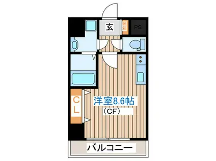 レジデンスREIWA支倉(ワンルーム/4階)の間取り写真