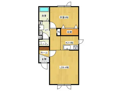 ヒナーレIII(1LDK/1階)の間取り写真