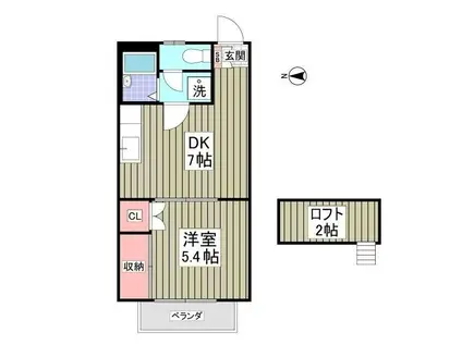 西川口第37レジデンス 旧レオパレス西川口第37(1K/2階)の間取り写真