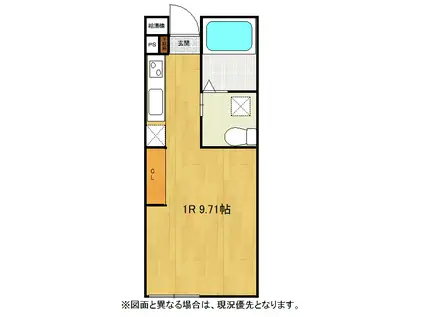 ソレイユ・ビュー八木山III(ワンルーム/3階)の間取り写真