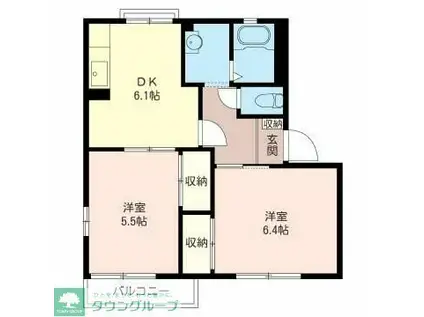 リバティIII(2DK/1階)の間取り写真