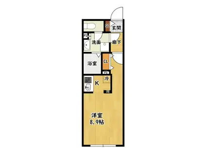 ADVANCE IWATA(1K/4階)の間取り写真