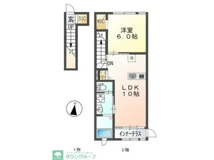 プレジール(1LDK/2階)の間取り写真