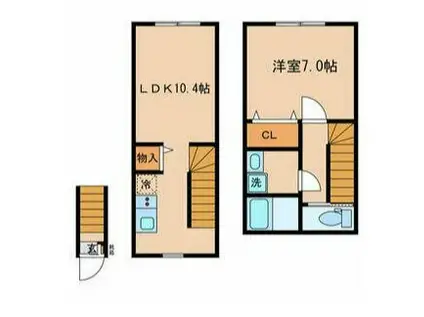 アザレ東武練馬(1LDK/2階)の間取り写真