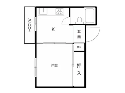 グリーンハイツ千葉(1K/3階)の間取り写真