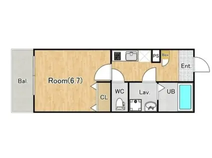 ジーメゾン桶川朝日(1K/3階)の間取り写真