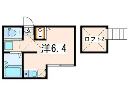 FOREST STAGE(ワンルーム/2階)の間取り写真