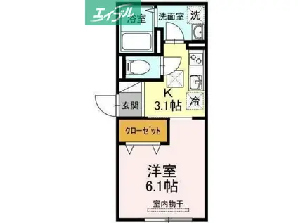 カーサ・リアライズ寿町(1K/2階)の間取り写真