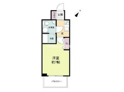 セレニテ神戸元町クレア(1K/14階)の間取り写真