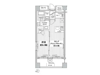 グランハイツ白金(1LDK/2階)の間取り写真