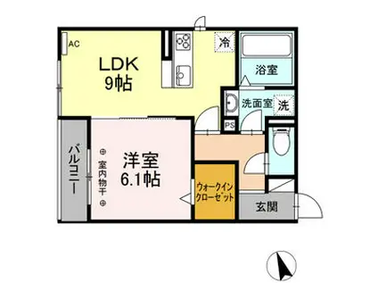 フェリーチェ(1LDK/2階)の間取り写真