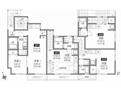 心葉テラス戸越(ワンルーム/1階)の間取り写真