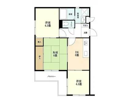 アヴェニール深江南(3DK/3階)の間取り写真