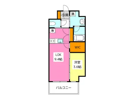 LUMINOUS ALFACIO(1LDK/2階)の間取り写真