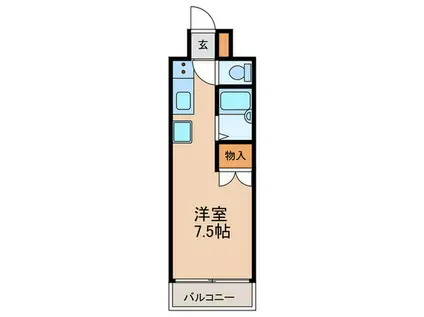Mハウス鴨池II(ワンルーム/3階)の間取り写真