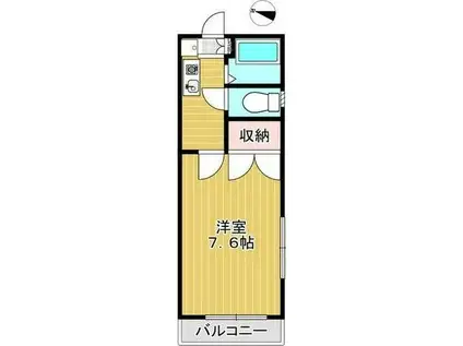 ロアフラット(1K/2階)の間取り写真