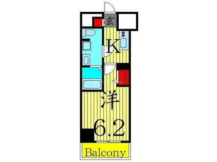 クレヴィスタ北綾瀬(1K/1階)の間取り写真