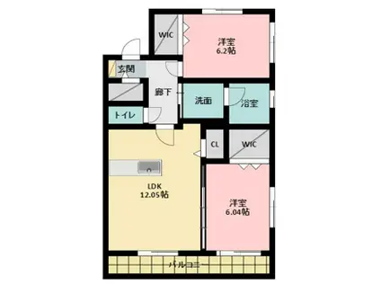 QUEEN ROSE(2LDK/3階)の間取り写真