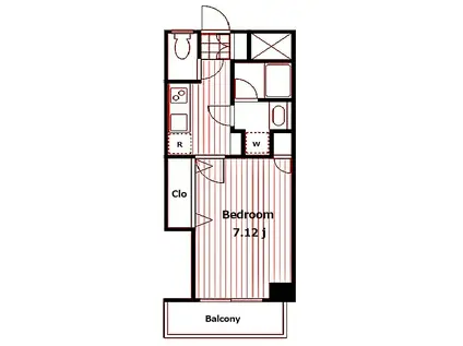 藤ビル(1K/6階)の間取り写真