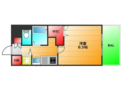 カイセイ本町通(1K/10階)の間取り写真