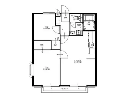 アロマハイツ(2LDK/2階)の間取り写真