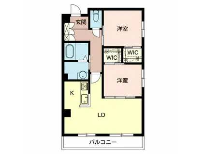 シャーメゾン 四季彩(2LDK/2階)の間取り写真
