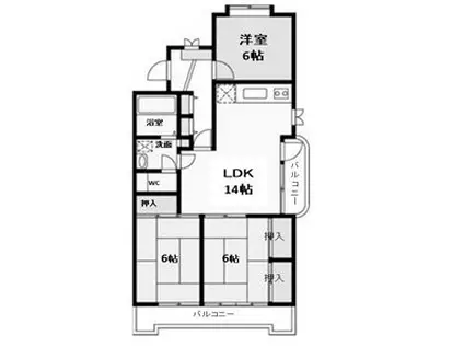 佐伯レジデンス(3LDK/2階)の間取り写真