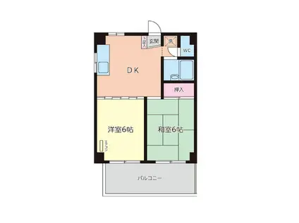 ピュアグレイス(2DK/2階)の間取り写真
