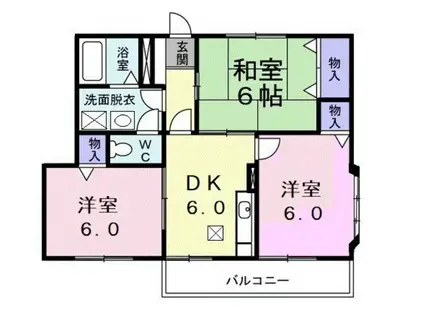 マロンフォレスタC(3DK/1階)の間取り写真