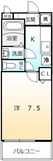 シュライク2000(1K/2階)の間取り写真