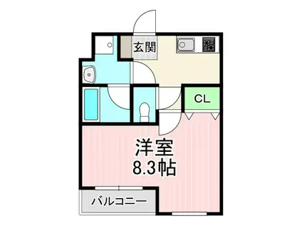 COLORY LIFE 長岡京(1K/1階)の間取り写真