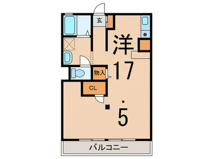 グランディール希望ヶ丘A(ワンルーム/1階)の間取り写真