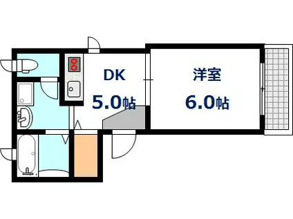 ブルック翠(1DK/2階)の間取り写真