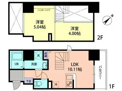 MODERN PALAZZO天神東グランM(1LDK/1階)の間取り写真