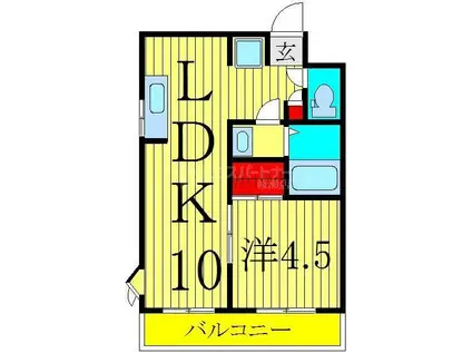 足立ロイヤルハイツ(1LDK/3階)の間取り写真