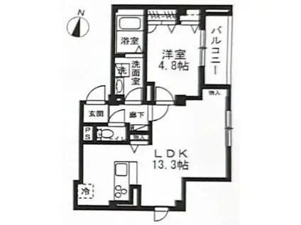 ラ・パートメント本千葉(1LDK/3階)の間取り写真