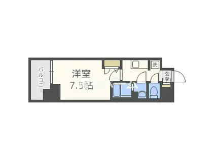 ファステート難波ウエストディオン(1K/10階)の間取り写真