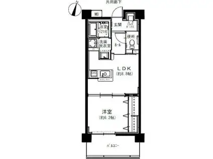 ココドール鳴子(1LDK/2階)の間取り写真