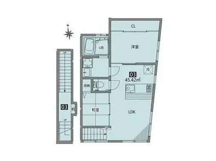 グランエッグス荻窪E(2LDK/3階)の間取り写真