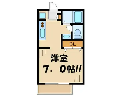 ヴァンベールタナカ2(1K/2階)の間取り写真