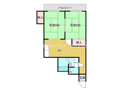 コーポ三丁目K(2DK/4階)の間取り写真