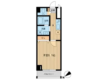 ベルメゾン吉祥寺(1K/6階)の間取り写真