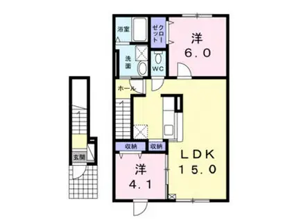 SUNLIT手稲駅前(2LDK/2階)の間取り写真