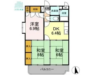 レジデンス東望(3DK/4階)の間取り写真