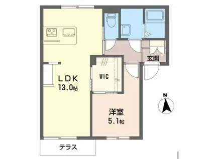 アネックス上野芝(1LDK/1階)の間取り写真