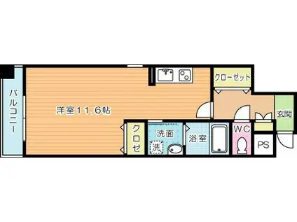 PLAISIR(ワンルーム/3階)の間取り写真