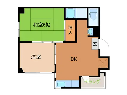 ファイン八千代台(2DK/3階)の間取り写真