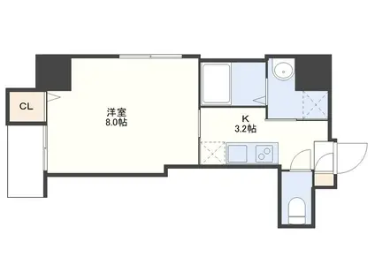 アーバス鍛冶屋町(1K/5階)の間取り写真