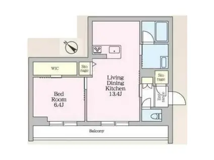 クオリスタ流星台(1LDK/1階)の間取り写真